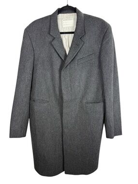 Brooks Brothers Black Fleece x Thom Browne Charcoal Gray Wool Overcoat Sz 44 Reg